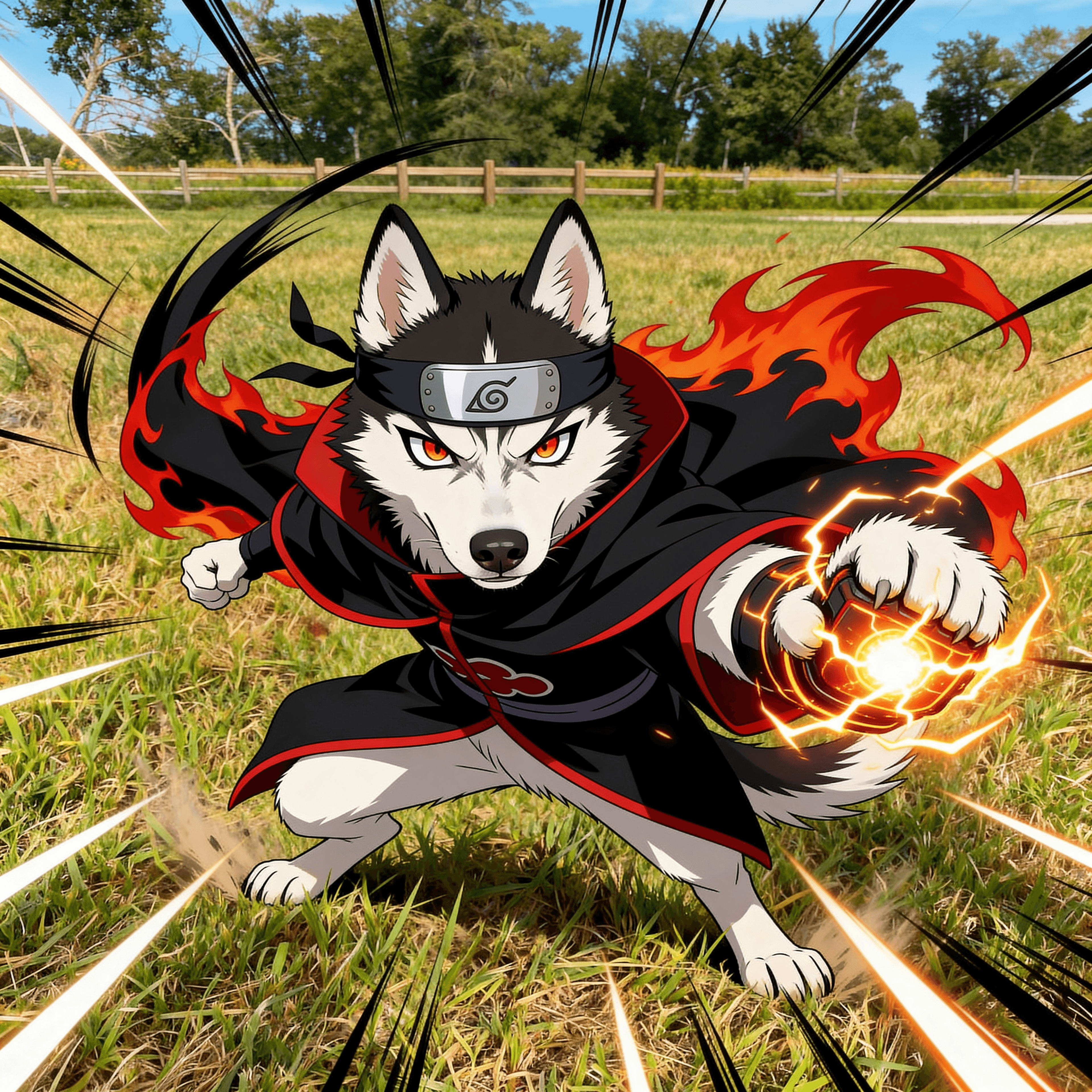 Anime style portrait of a dog