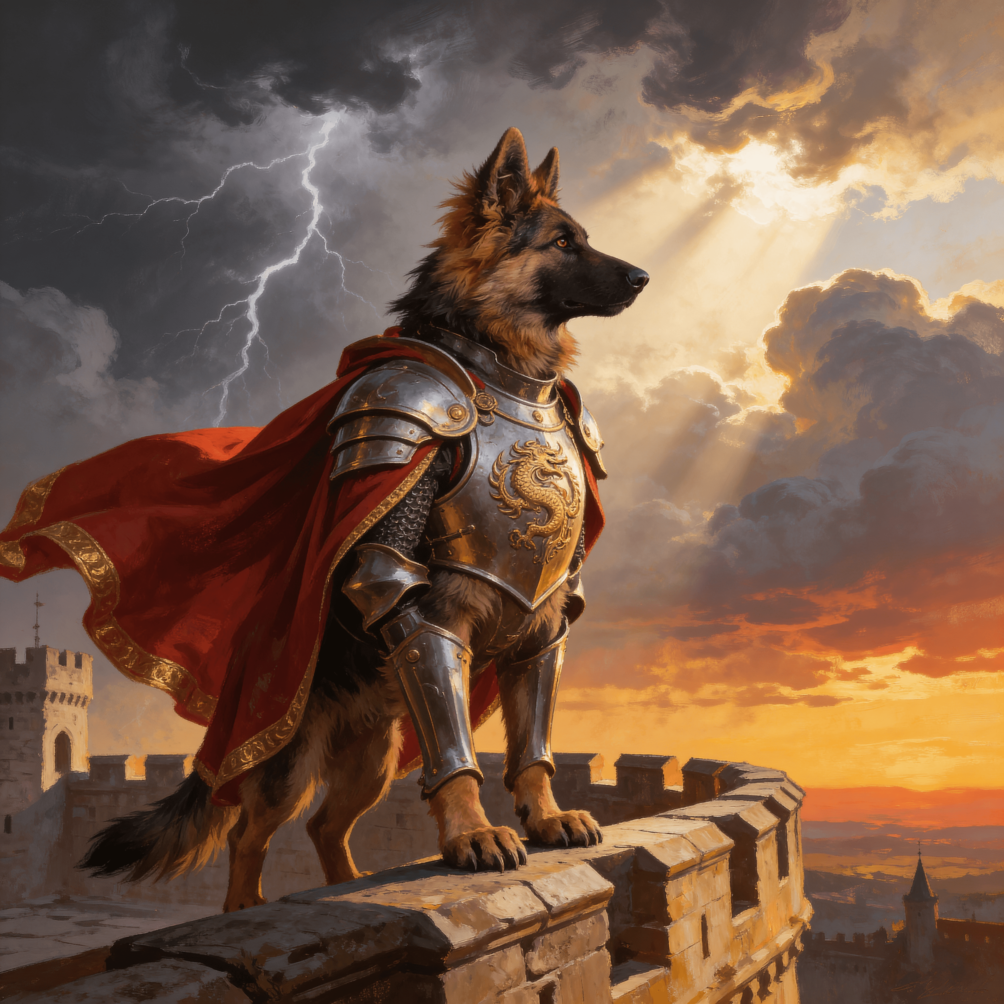Epic/Cinematic style portrait of a dog
