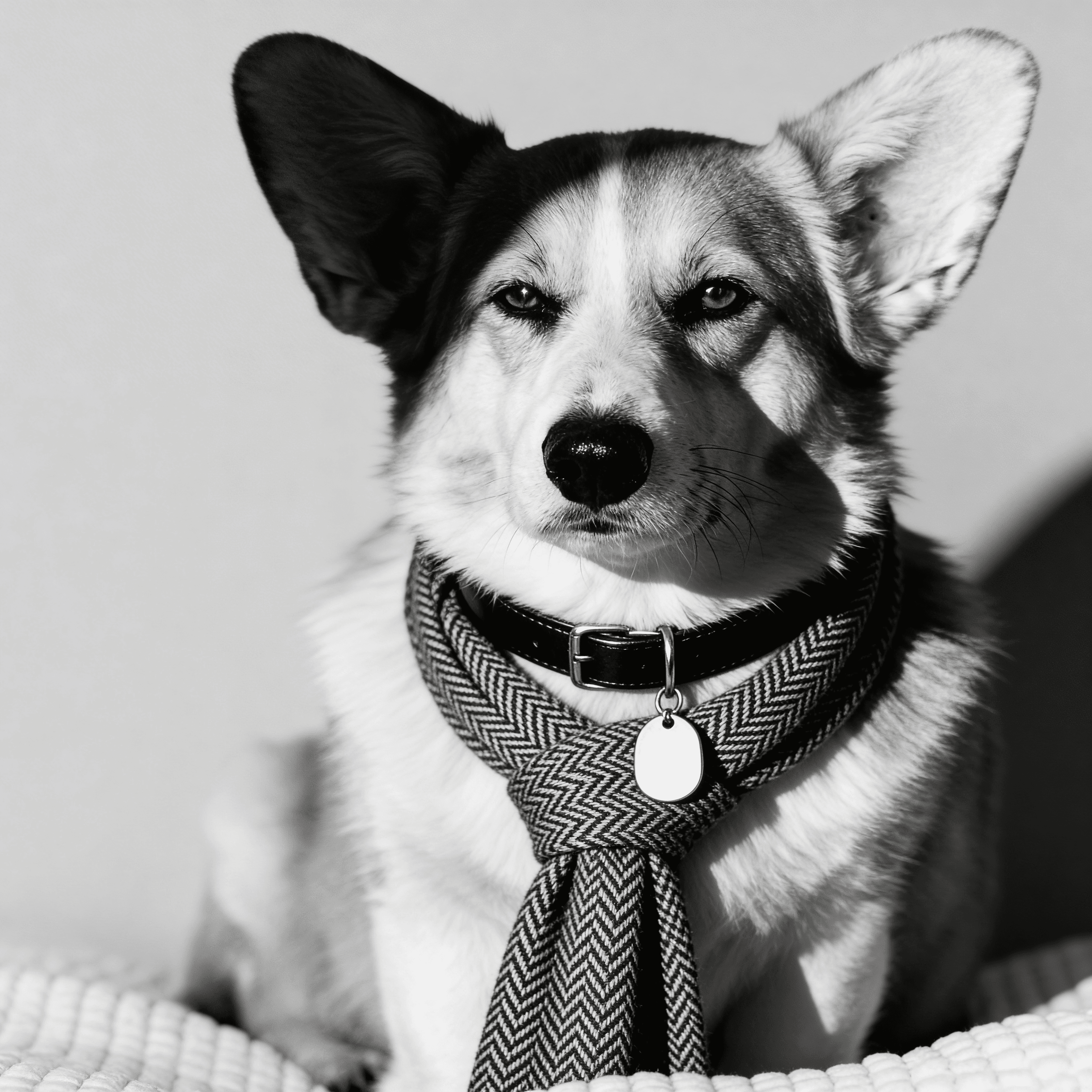 Minimalist style portrait of a dog