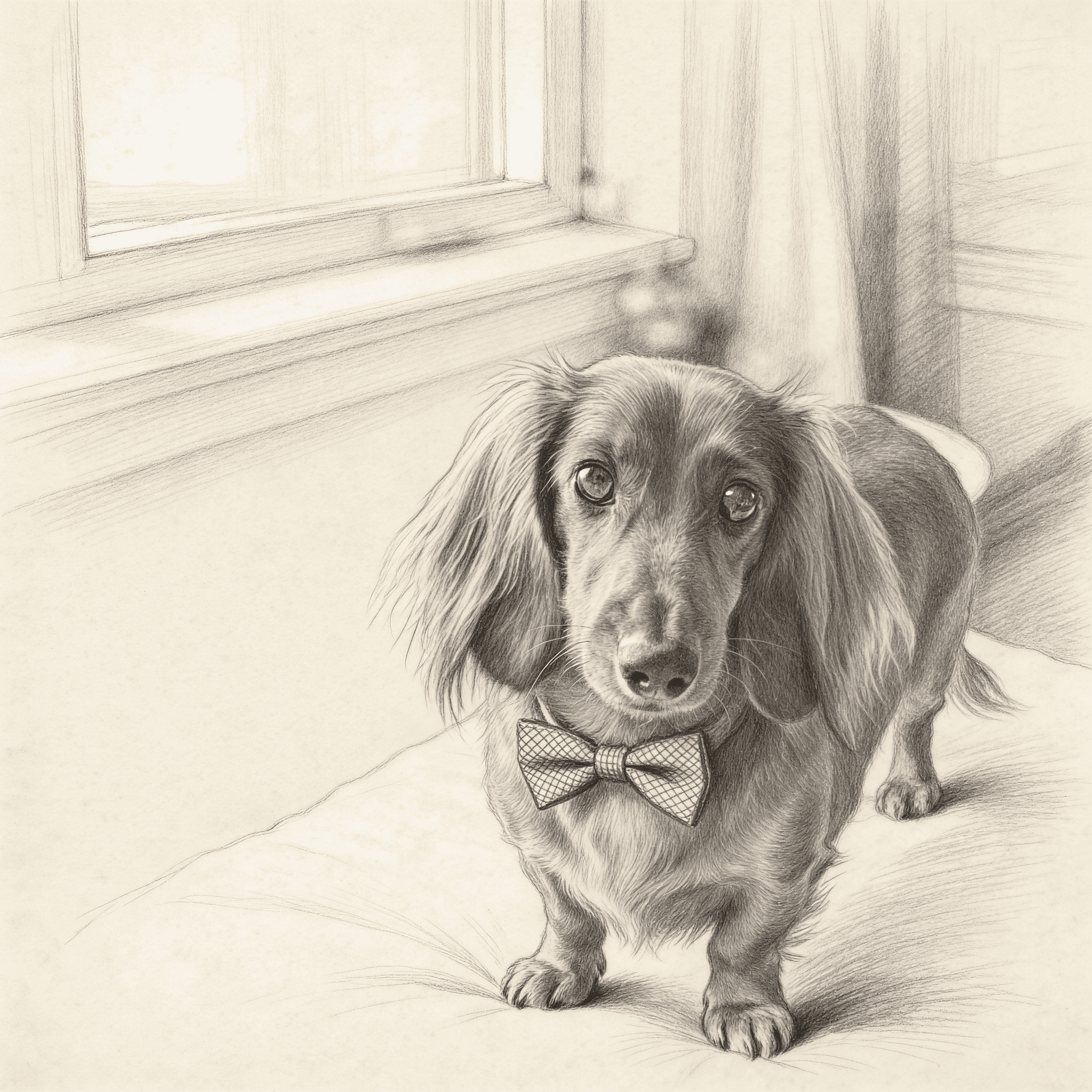 Minimalist style portrait of a dog