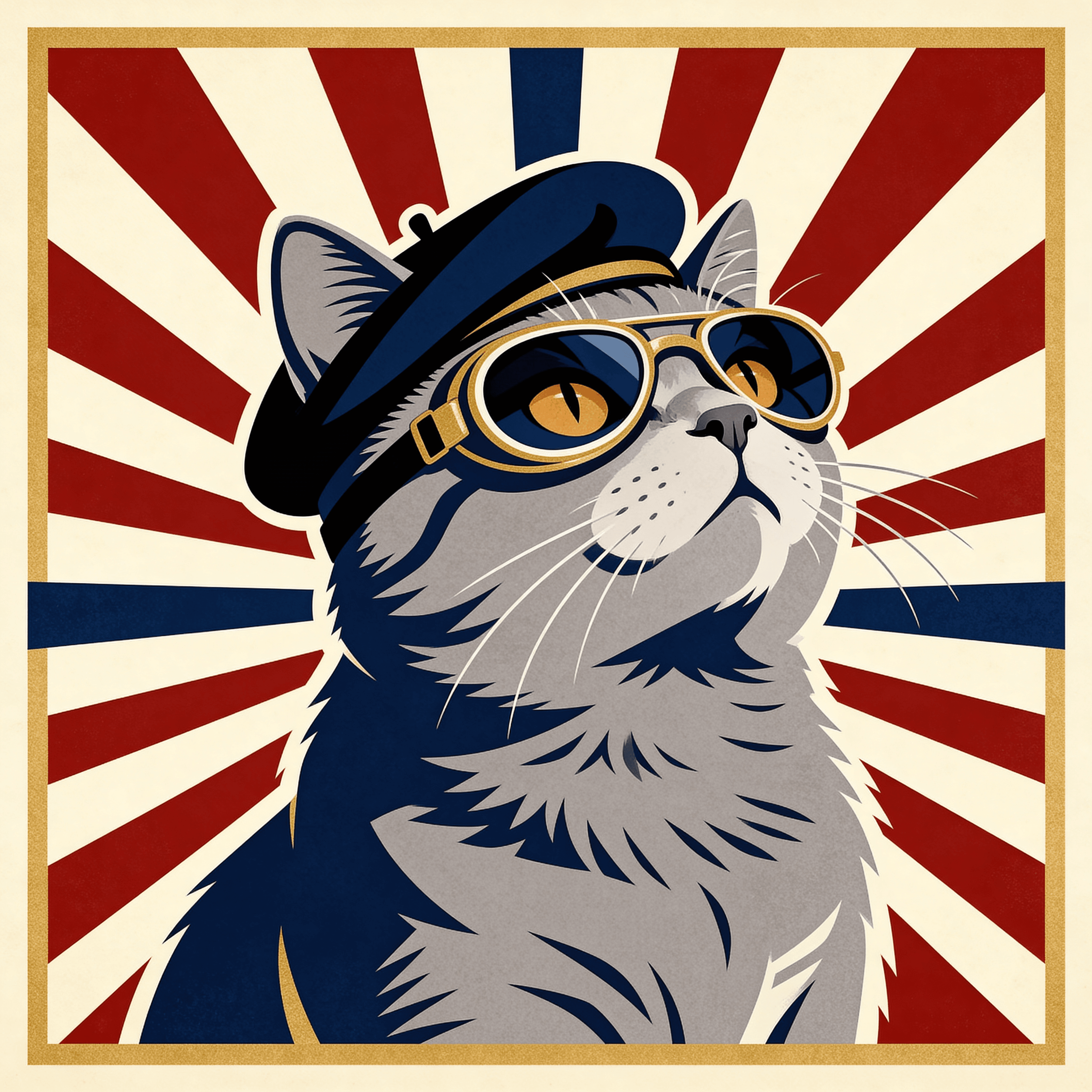 Pop Art style portrait of a cat