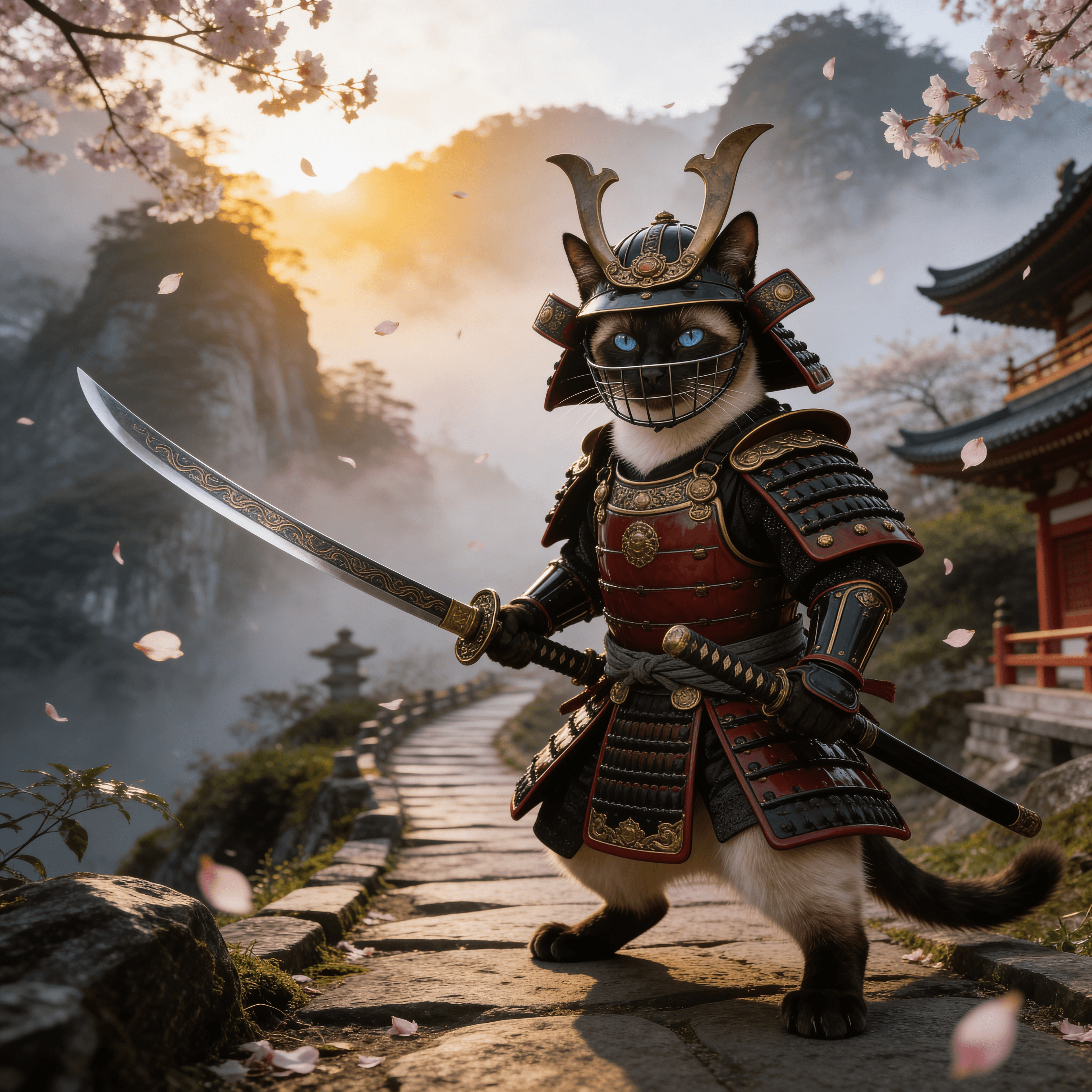 Epic/Cinematic style portrait of a cat