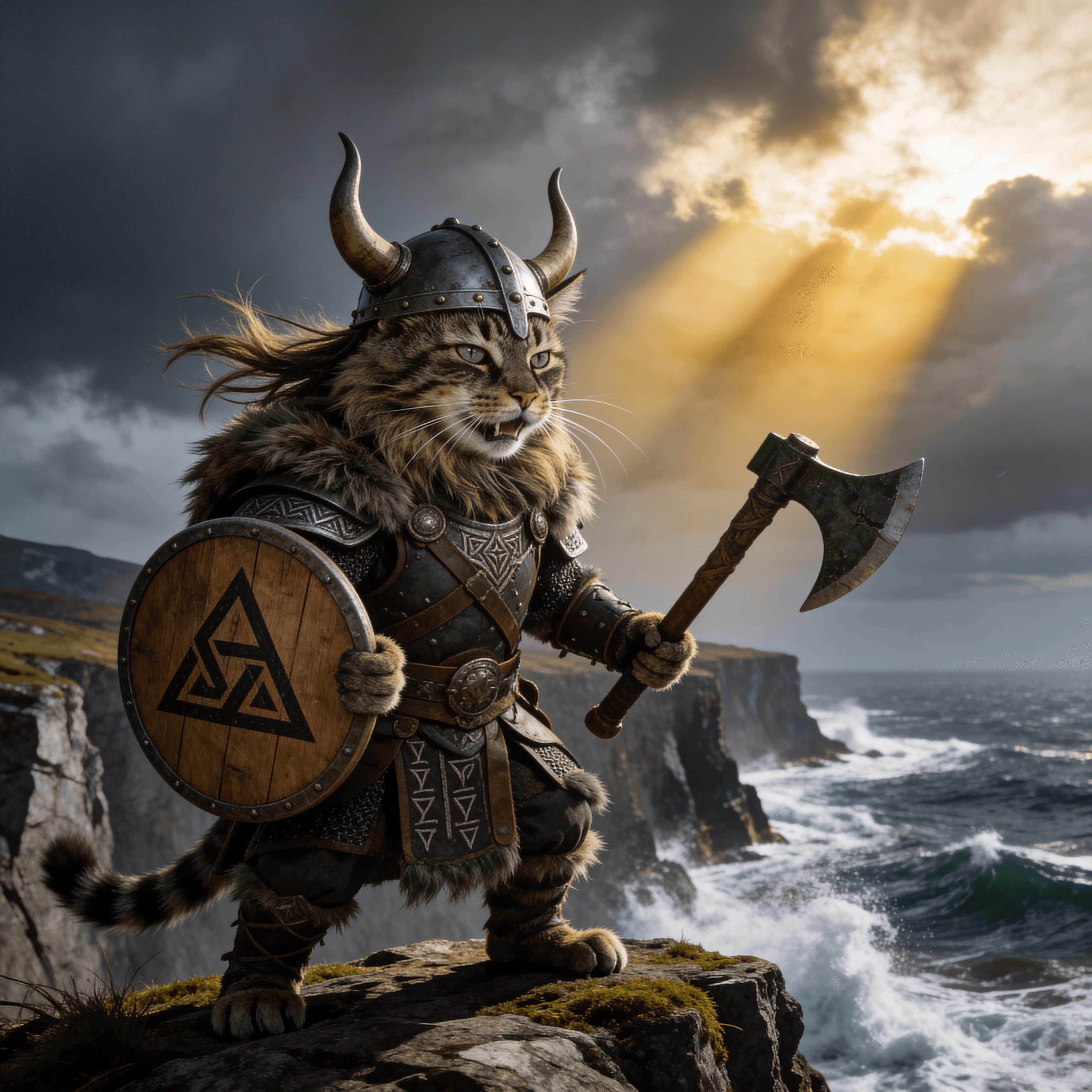 Epic/Cinematic style portrait of a cat